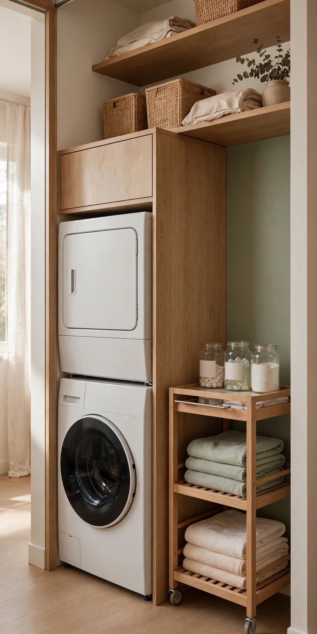 No Laundry Room? 11 Apartment Laundry Systems (Closets, Carts & Bathroom Corners)