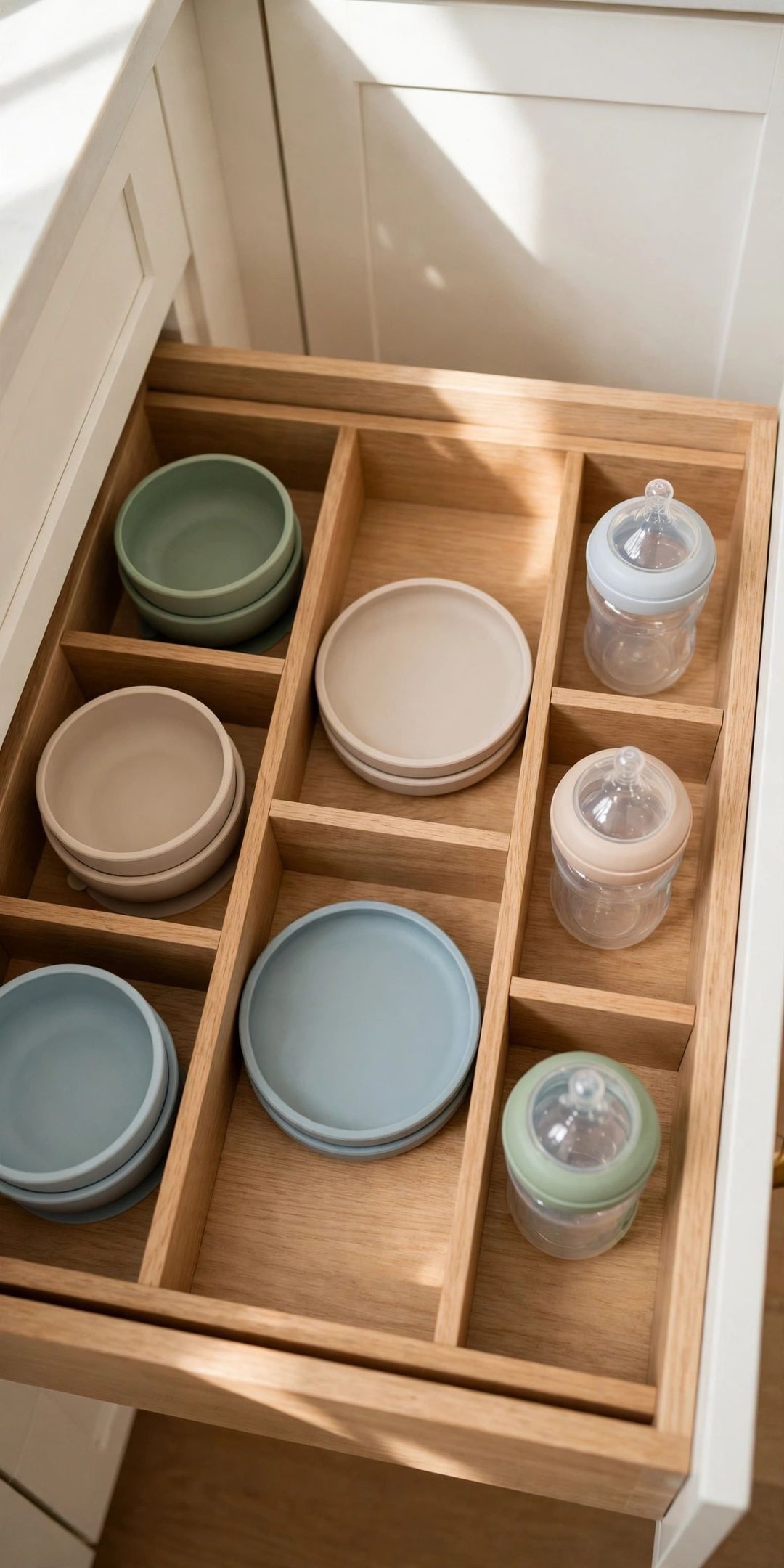 10 Baby Bottle & Toddler Dish Storage Ideas for One Small Cabinet
