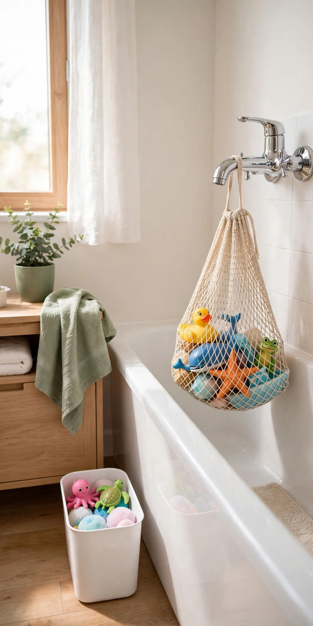 10 Bath Toy Storage Ideas That Drain, Dry & Disappear