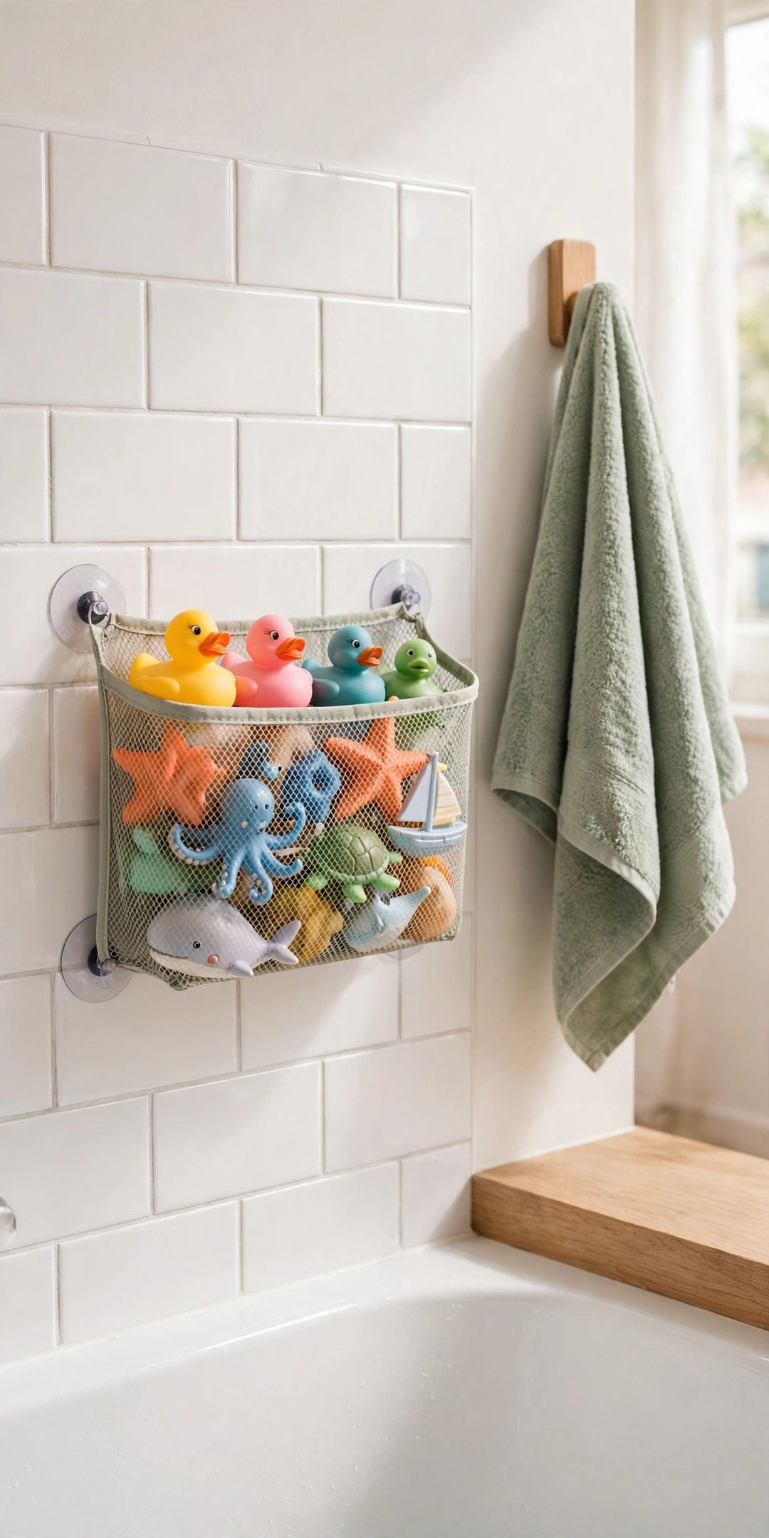 10 Bath Toy Storage Ideas That Drain, Dry & Disappear