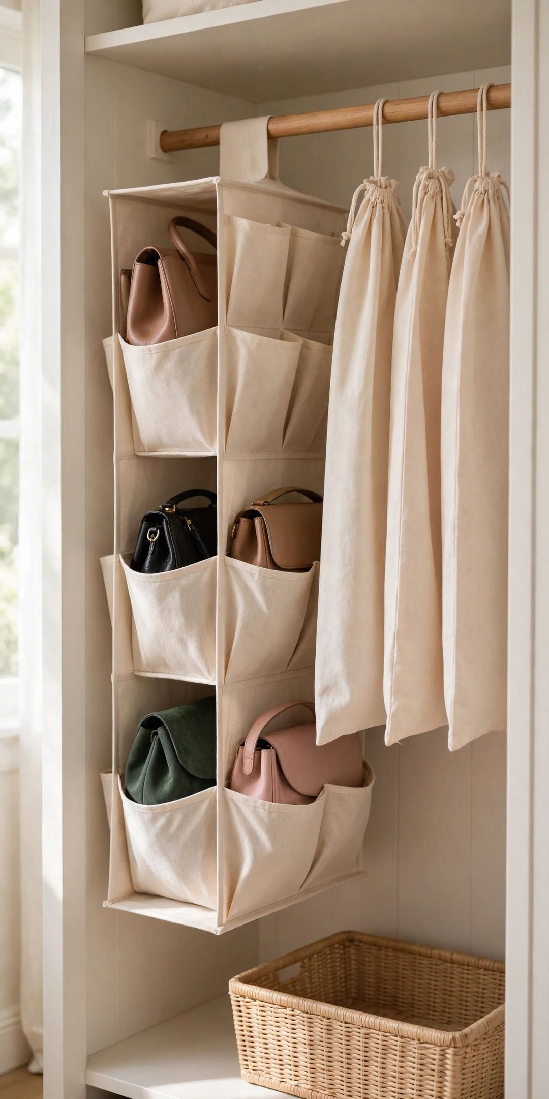 7 Best Hanging Purse Organizers (Clear Pockets, Door & Closet Rod)