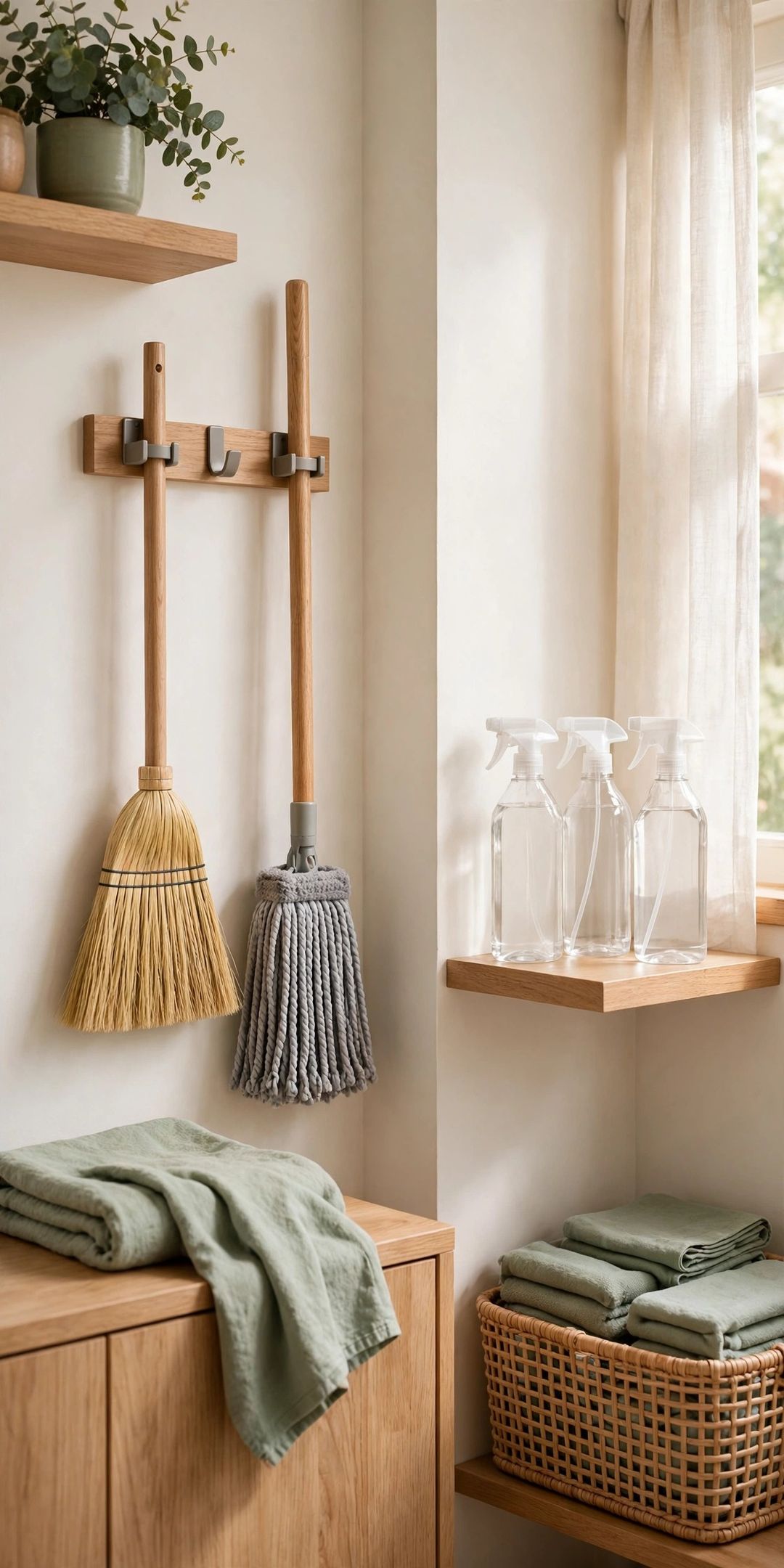7 Best Broom & Mop Holders That Clear the Cleaning Closet Floor