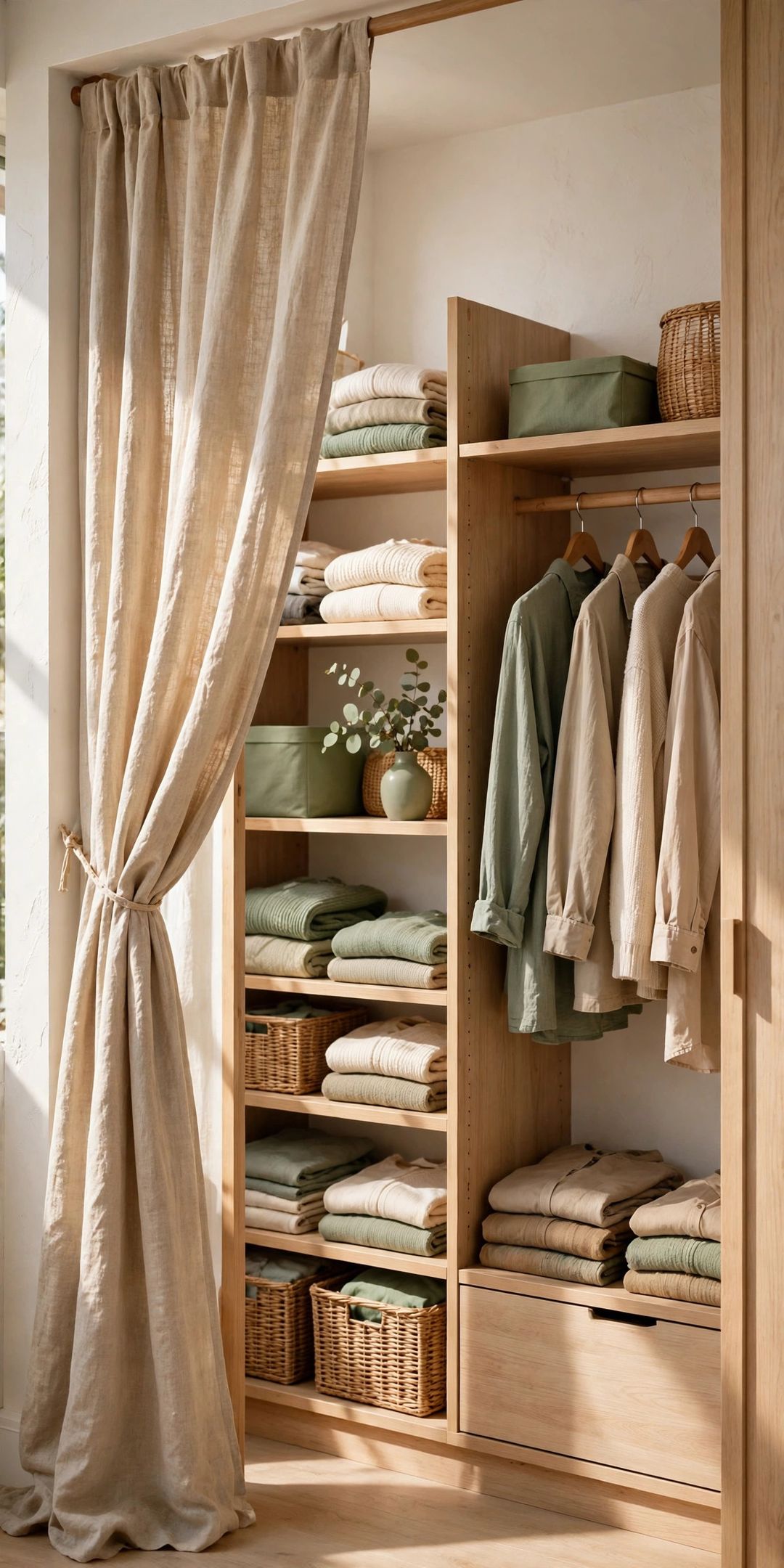 What to Do When Your Closet Has No Door: Curtain, Zone & Storage Ideas