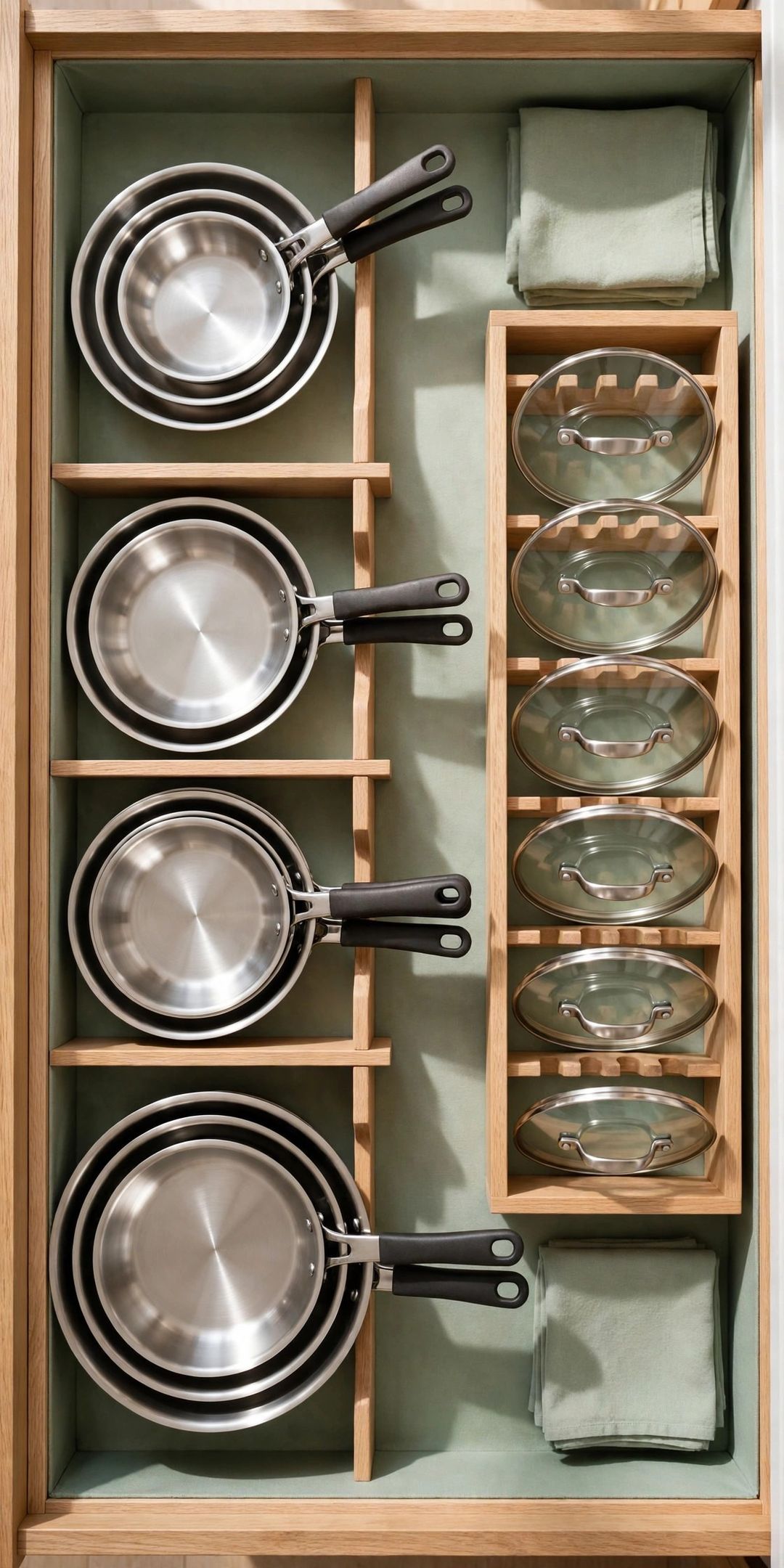 11 Deep-Drawer Pot Storage Ideas With Pegs, Dividers & Lids That Fit