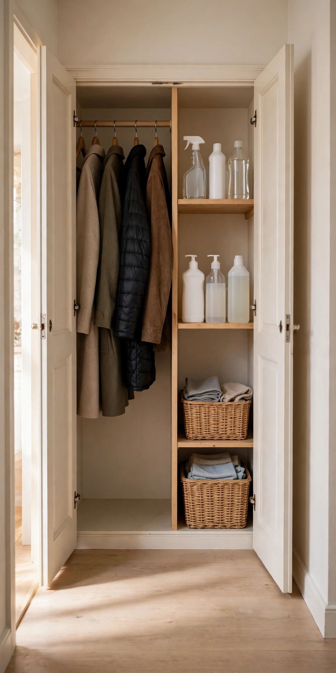 The Hall Closet System: Coats, Cleaning & Overflow in 24 Inches