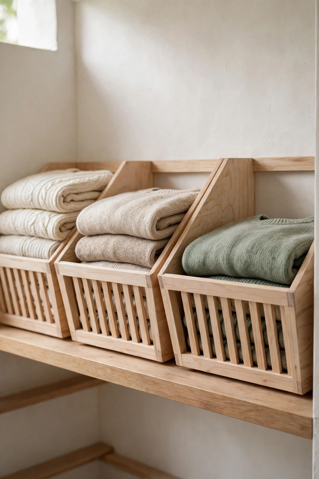 How to Store Sweaters Without Stretching Them: 11 Shelf & Bin Systems