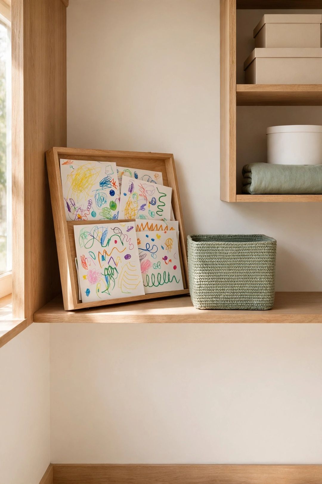 11 Ways to Store Kids' Art & Schoolwork Without the Guilt Pile
