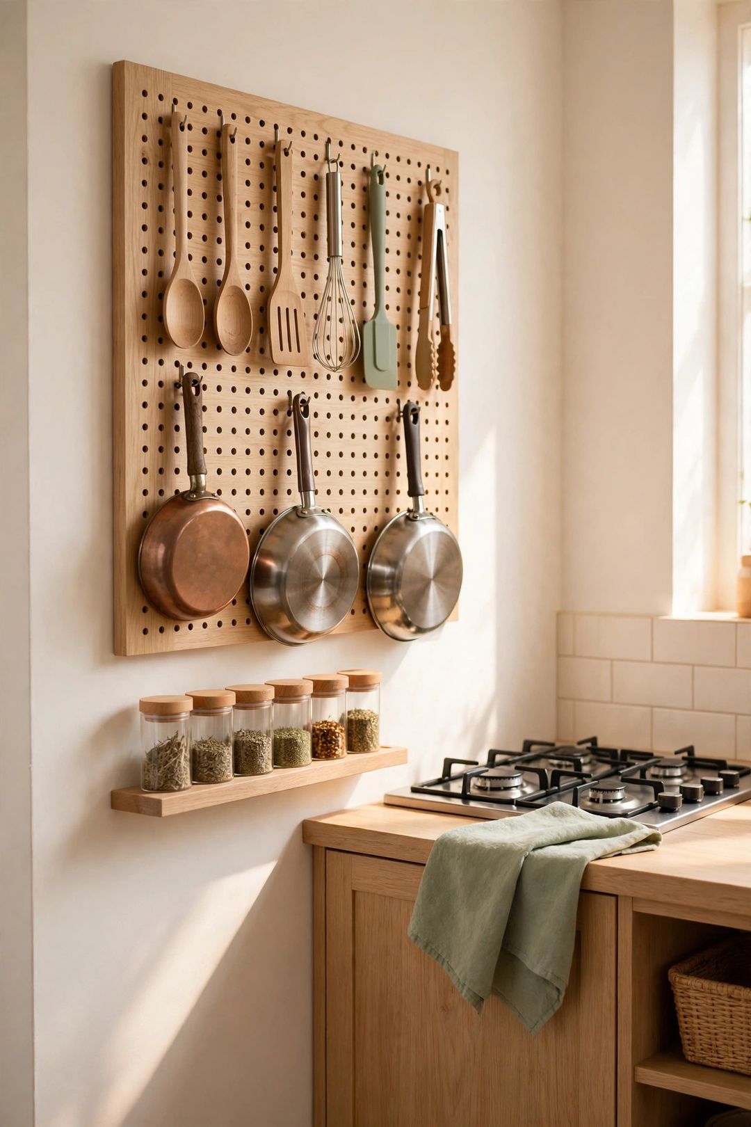 Kitchen Pegboard Storage: 13 Ways to Hang Tools Instead of Stuffing Drawers