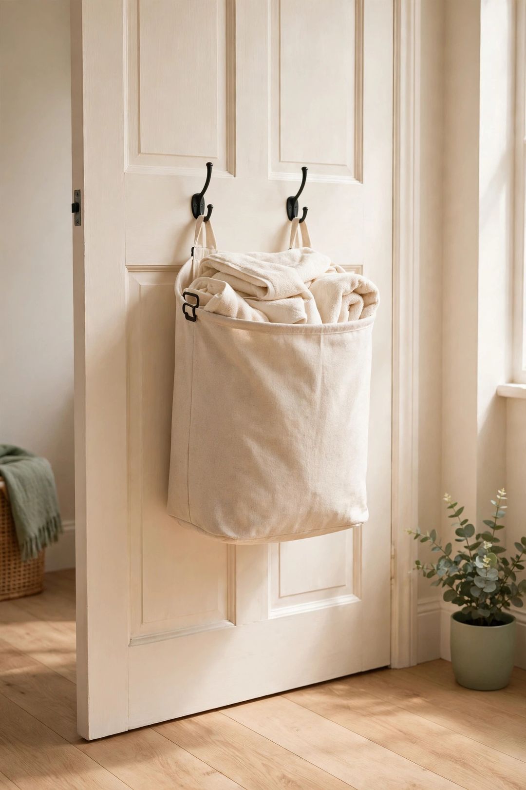 10 Laundry Basket Storage Ideas When the Basket Itself Has No Home