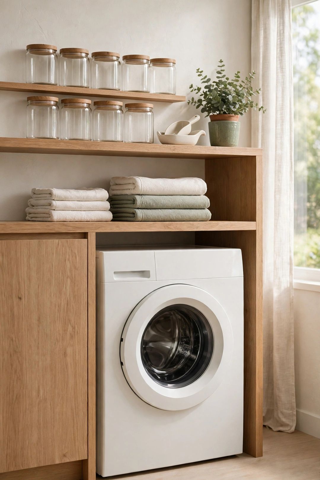 The Laundry Decanting Station: 8 Jar, Bin & Label Systems