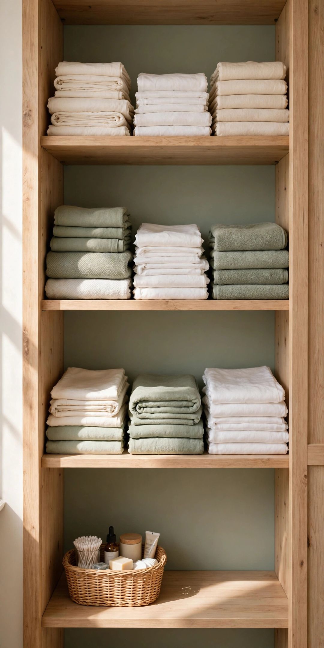How to Organize a Linen Closet in a Hallway the Width of a Door