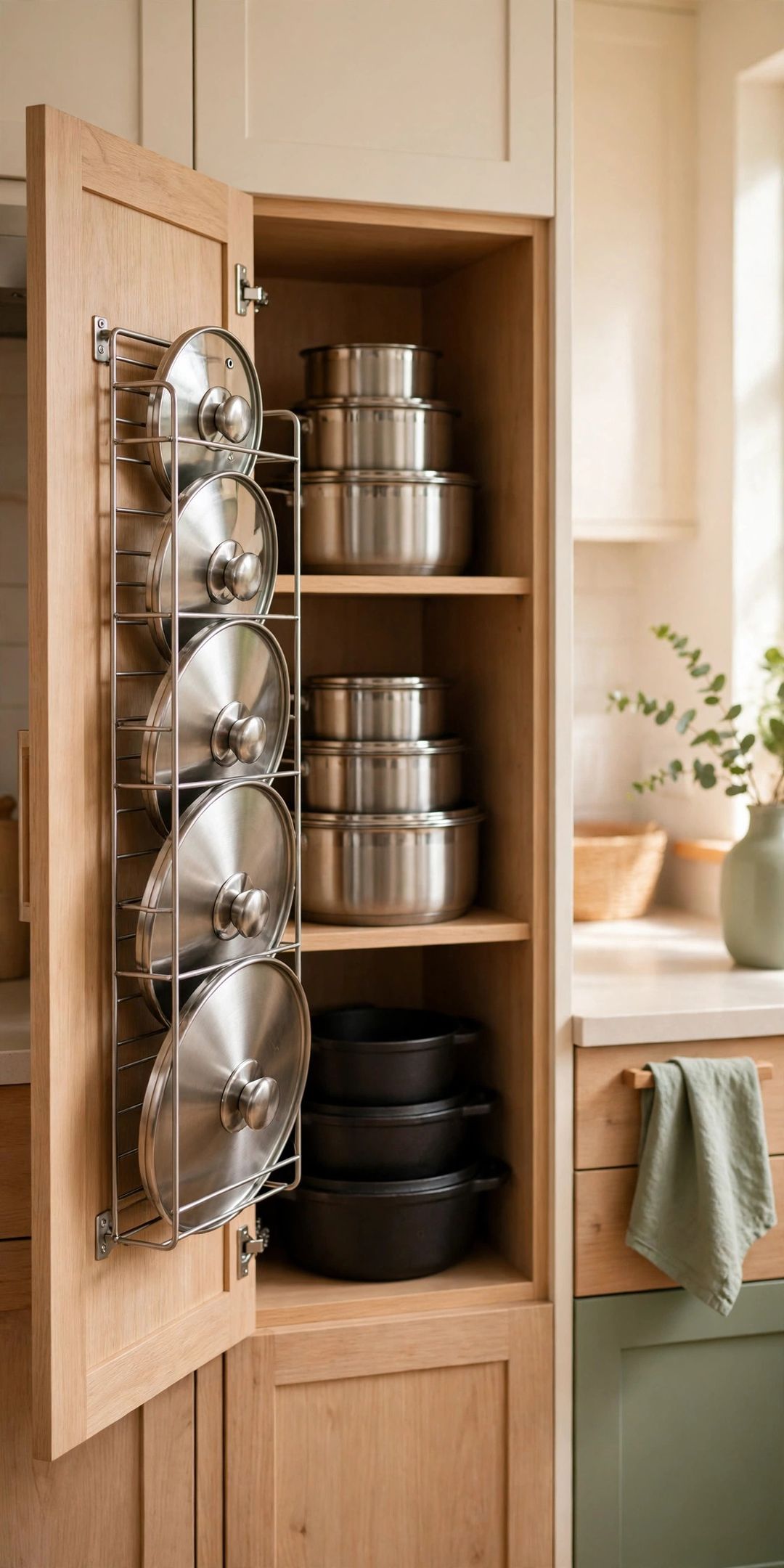 11 Pot Lid Storage Ideas (Doors, Racks & Drawers That Actually Fit)