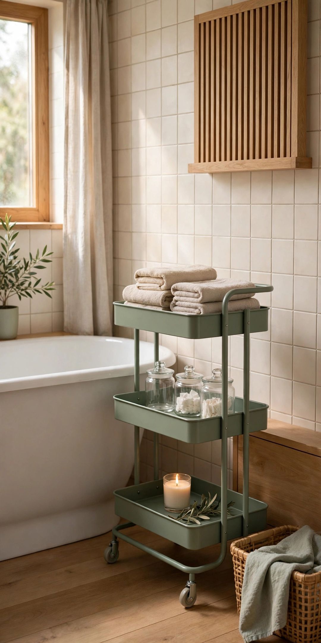 10 Slim Rolling Cart Ideas for the Bathroom Gap You Ignore