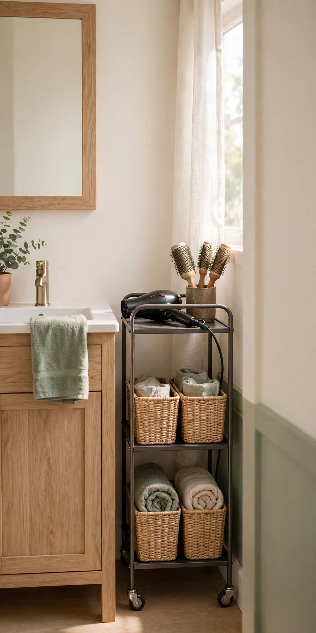 10 Slim Rolling Cart Ideas for the Bathroom Gap You Ignore