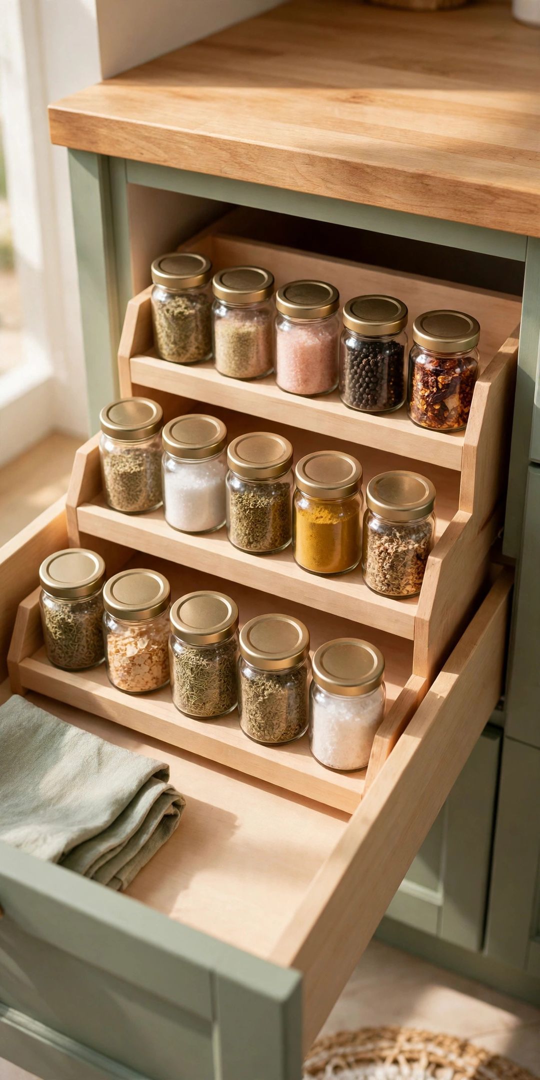 13 Spice Storage Ideas for Small Kitchens (Drawers, Doors & Walls)