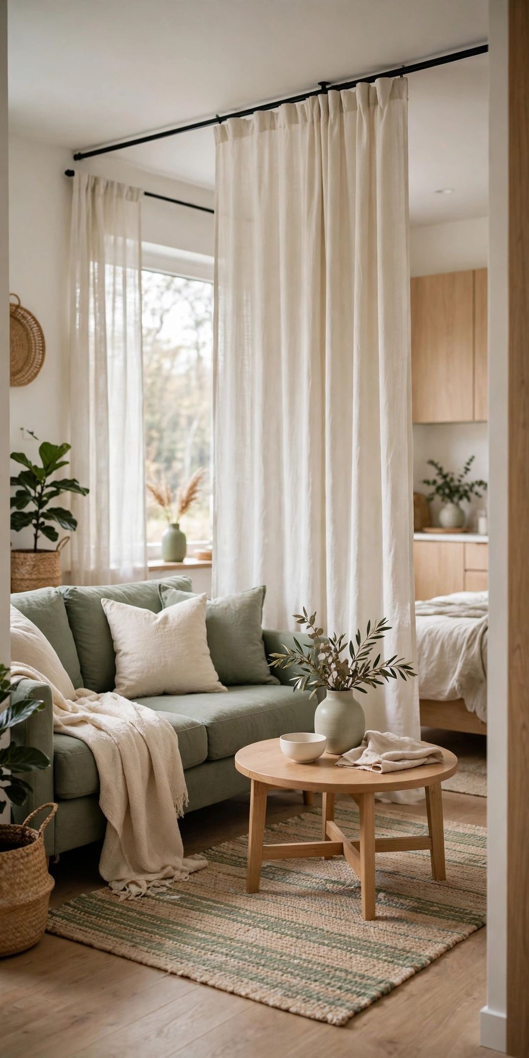 12 Ways to Fake a Living Room in a Studio (Storage Dividers That Work)