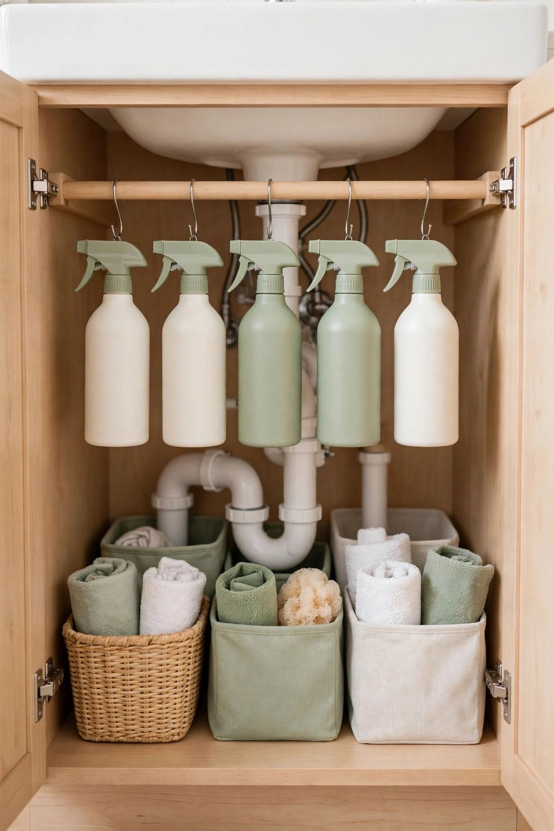 Under-the-Sink Bathroom Organization: 13 Fixes for the Pipe Problem
