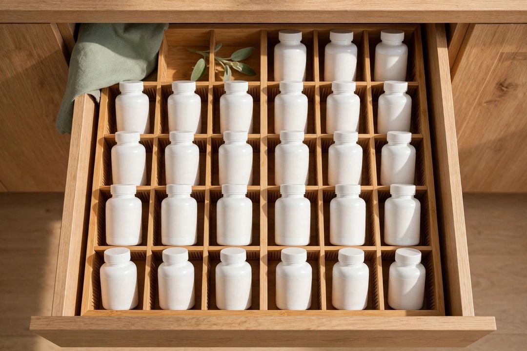 9 Vitamin & Supplement Storage Ideas for Kitchen Counters and Cabinets