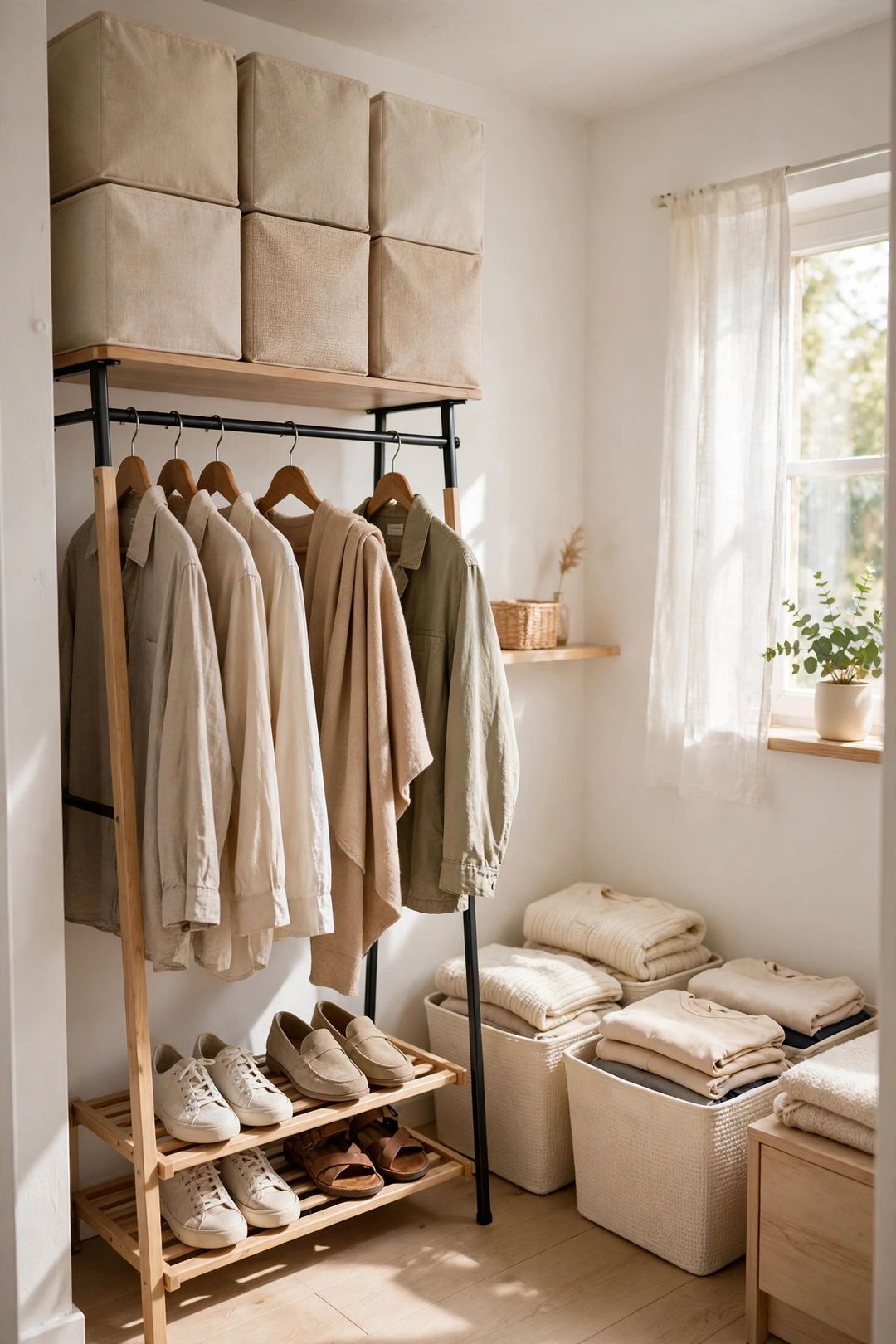 No Closet? 13 Wardrobe Organization Ideas Using a Freestanding Rack