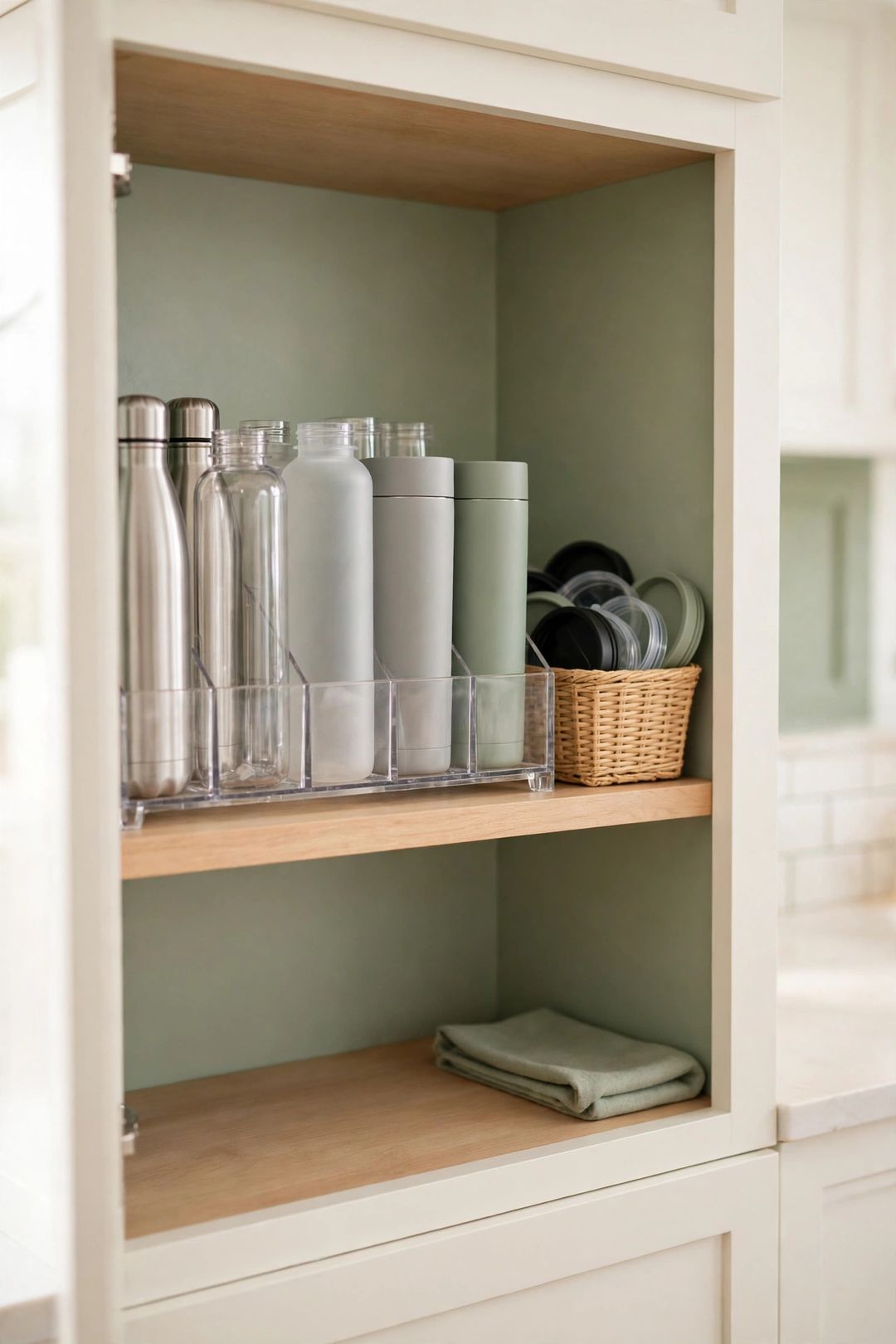 10 Water Bottle & Tumbler Organizers That End the Cabinet Avalanche