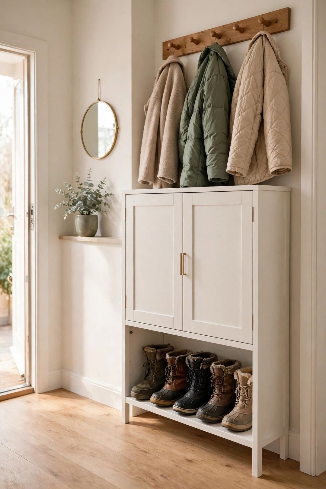 12 Winter Coat & Boot Storage Ideas for Entryways With No Closet