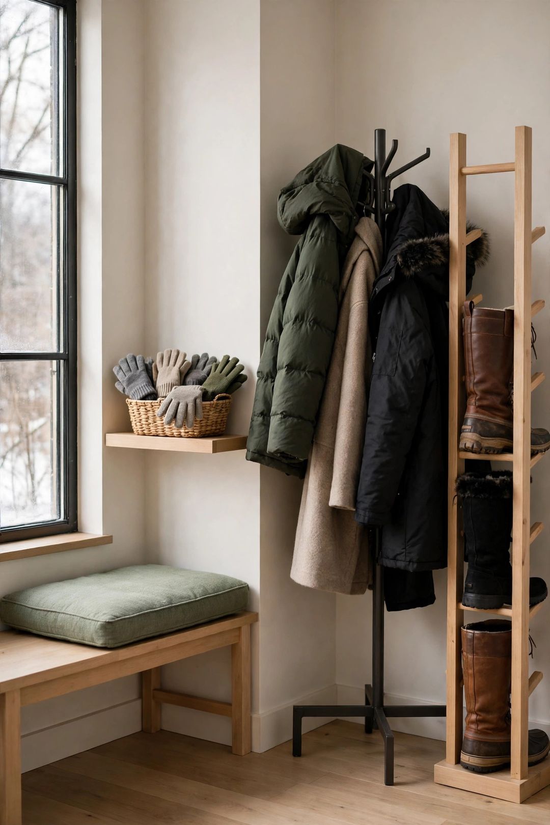12 Winter Coat & Boot Storage Ideas for Entryways With No Closet