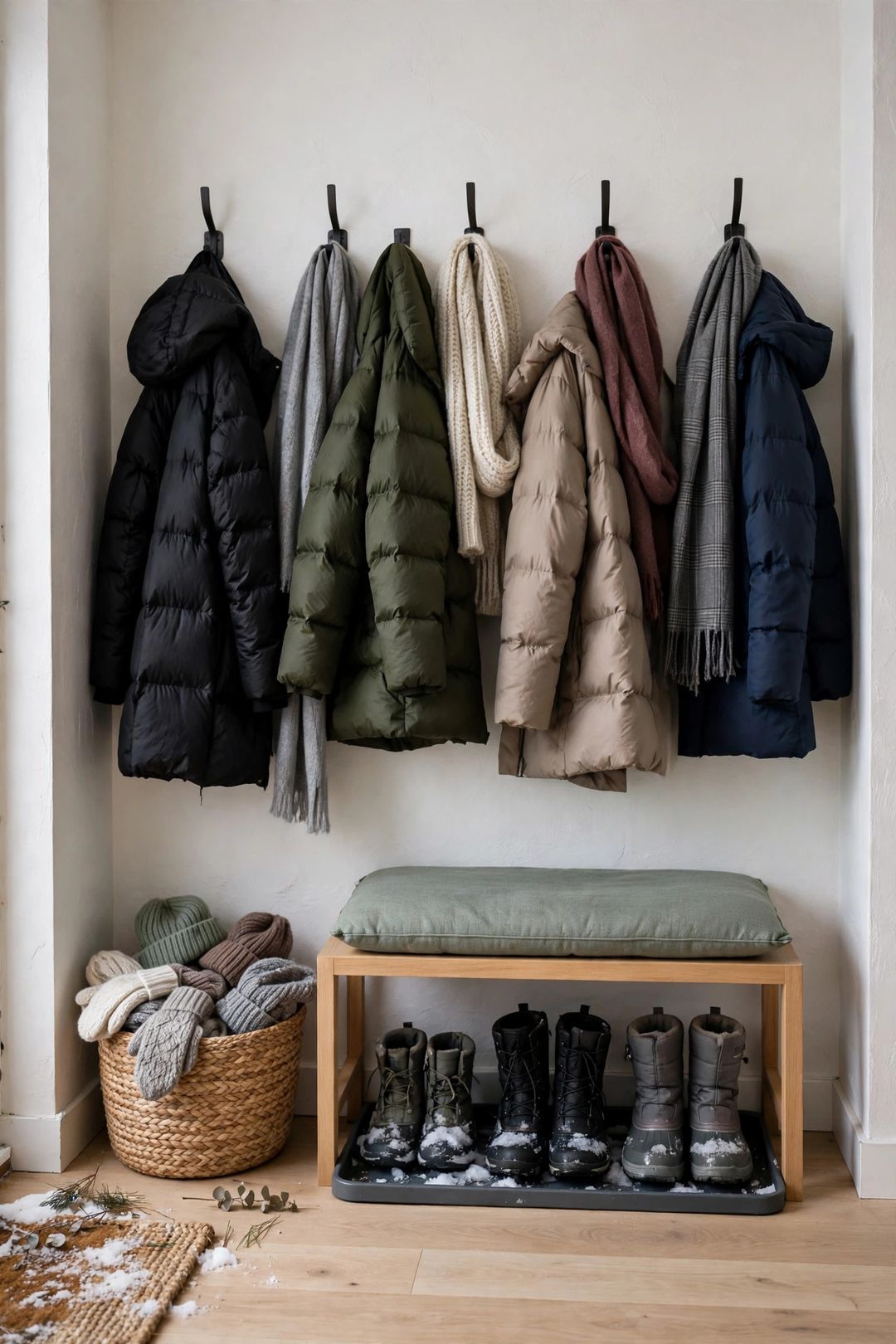 12 Winter Coat & Boot Storage Ideas for Entryways With No Closet